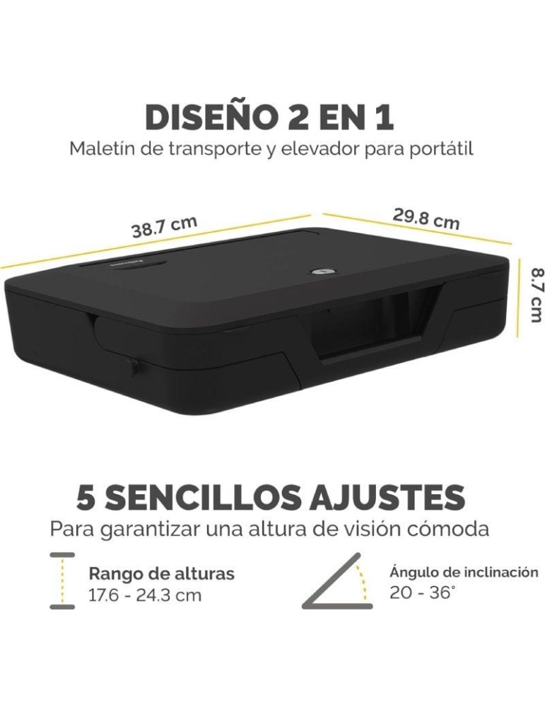 Maletín con Elevador Fellowes Breyta para Portátiles hasta 14"/ Negro