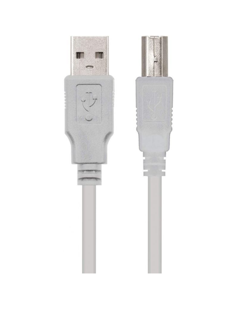 Cable USB 2.0 Impresora Nanocable 10.01.0103/ USB Tipo-B Macho - USB Macho/ 1.8m/ Beige