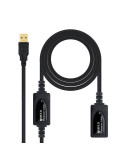Cable Alargador USB 2.0 Nanocable 10.01.0213/ USB Macho - USB Hembra/ 15m/ Negro