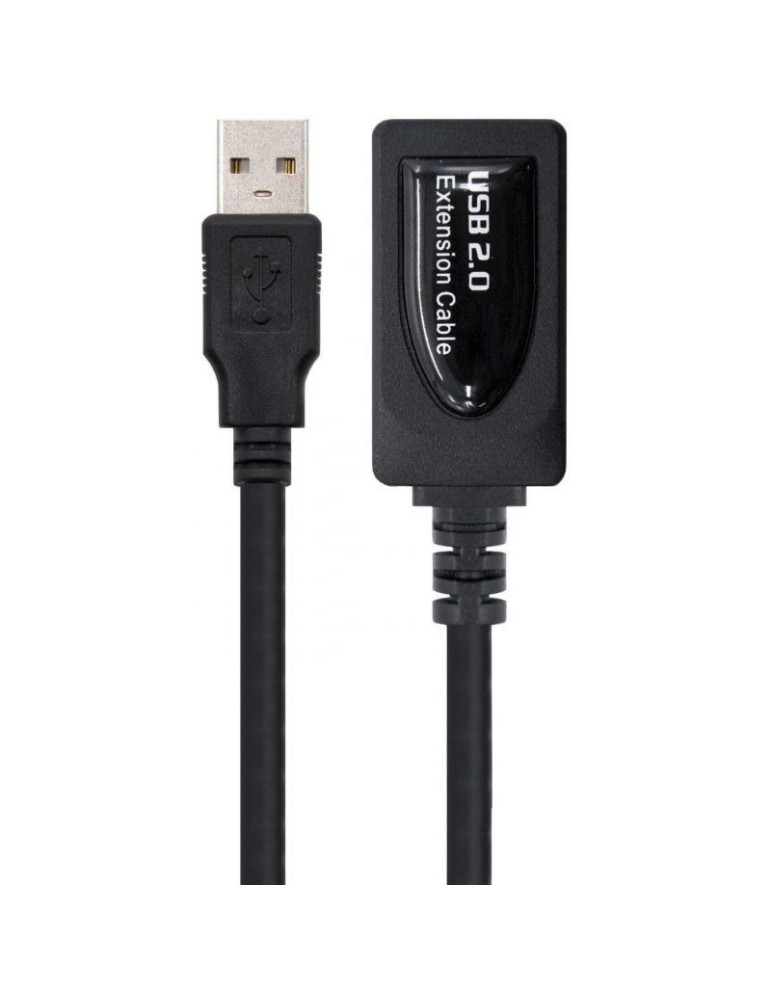 Cable Alargador USB 2.0 Nanocable 10.01.0213/ USB Macho - USB Hembra/ 15m/ Negro