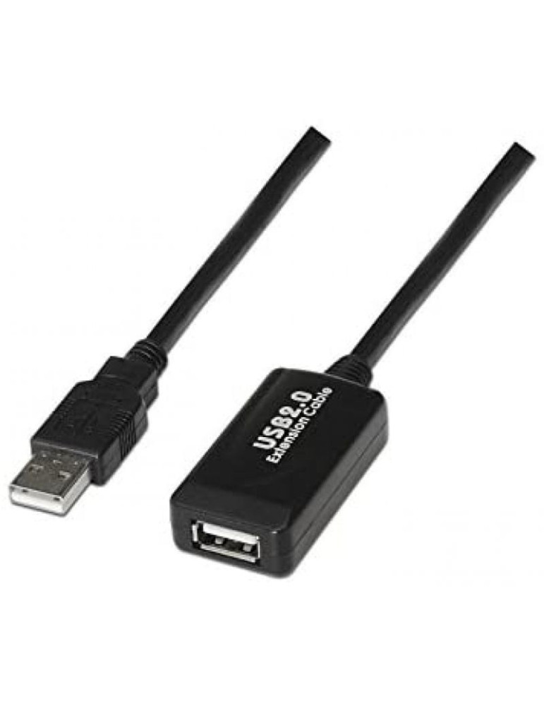 Cable Alargador USB 2.0 Nanocable 10.01.0213/ USB Macho - USB Hembra/ 15m/ Negro