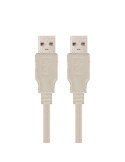 Cable USB 2.0 Nanocable 10.01.0303/ USB Macho - USB Macho/ 2m/ Beige