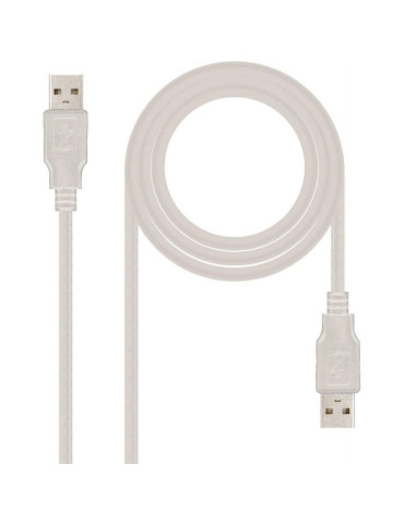 Cable USB 2.0 Nanocable 10.01.0303/ USB Macho - USB Macho/ 2m/ Beige 2