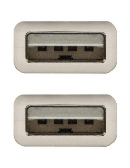 Cable USB 2.0 Nanocable 10.01.0303/ USB Macho - USB Macho/ 2m/ Beige