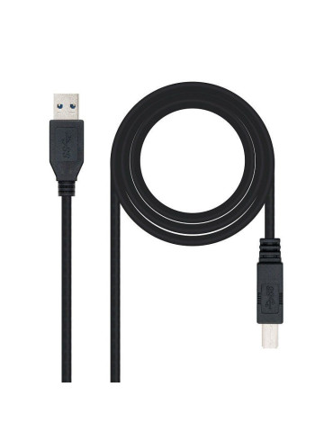 Cable USB 3.0 Impresora Nanocable 10.01.0802-BK/ USB Tipo-B Macho - USB Macho/ 2m/ Negro 2