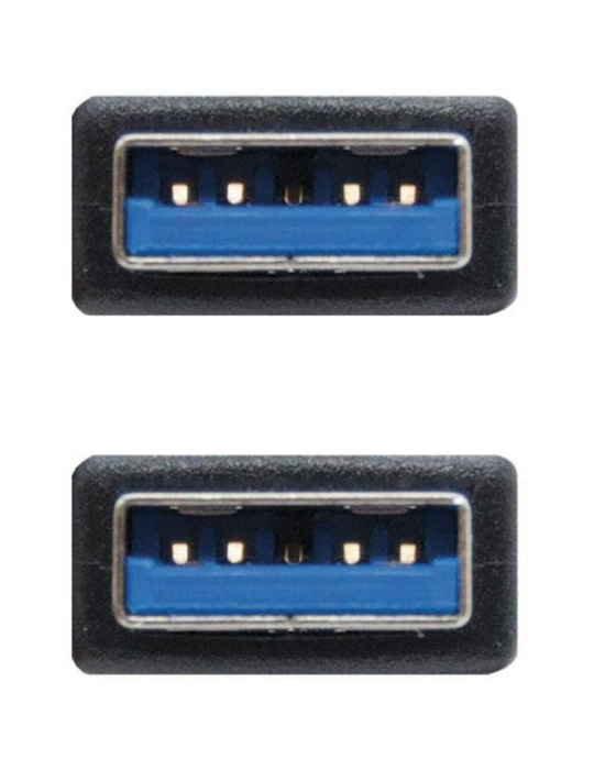 Cable USB 3.0 Nanocable 10.01.1002-BK/ USB Macho - USB Macho/ 5Gbps/ 2m/ Negro