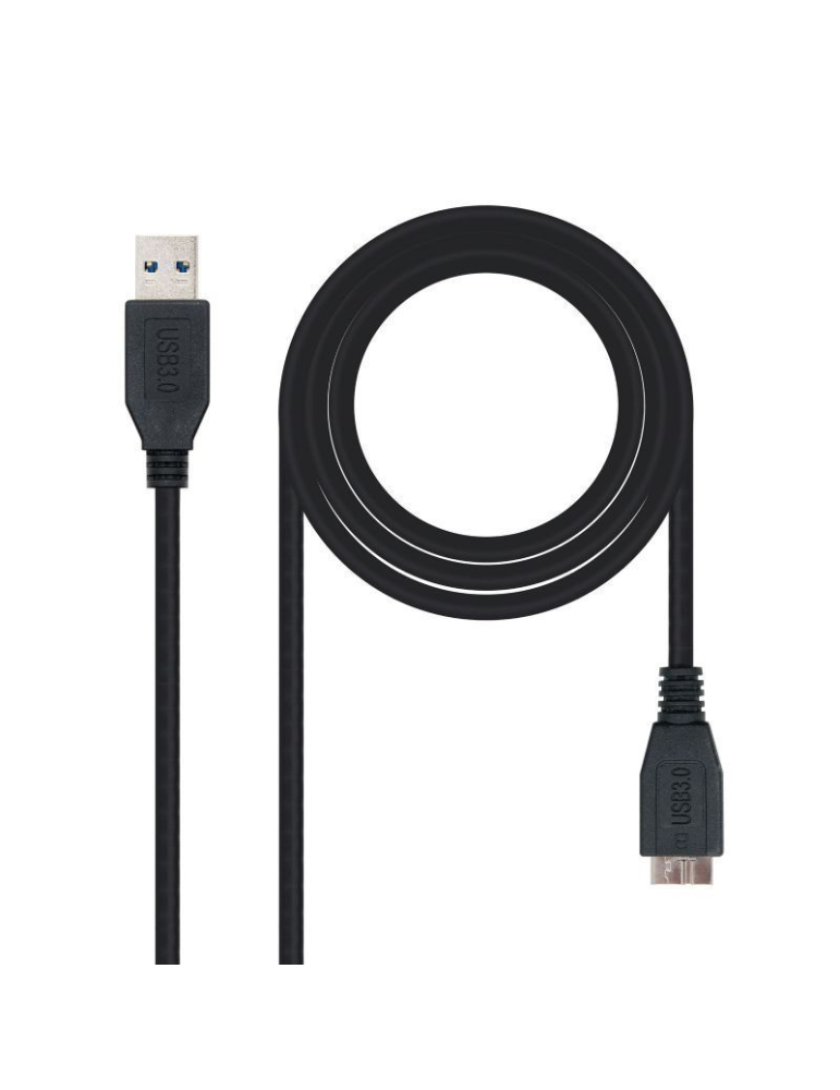Cable USB 3.0 Nanocable 10.01.1102-BK/ USB Macho - MicroUSB Macho/ 2m/ Negro
