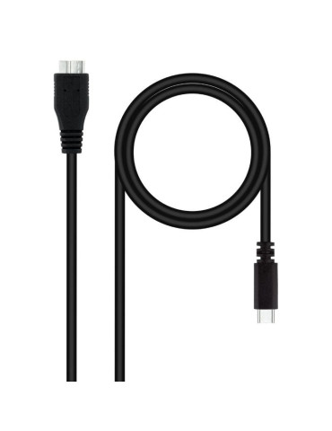 Cable USB 3.0 Tipo-C Nanocable 10.01.1201-BK/ USB Tipo-C Macho - MicroUSB Macho/ 5Gbps/ 1m/ Negro
