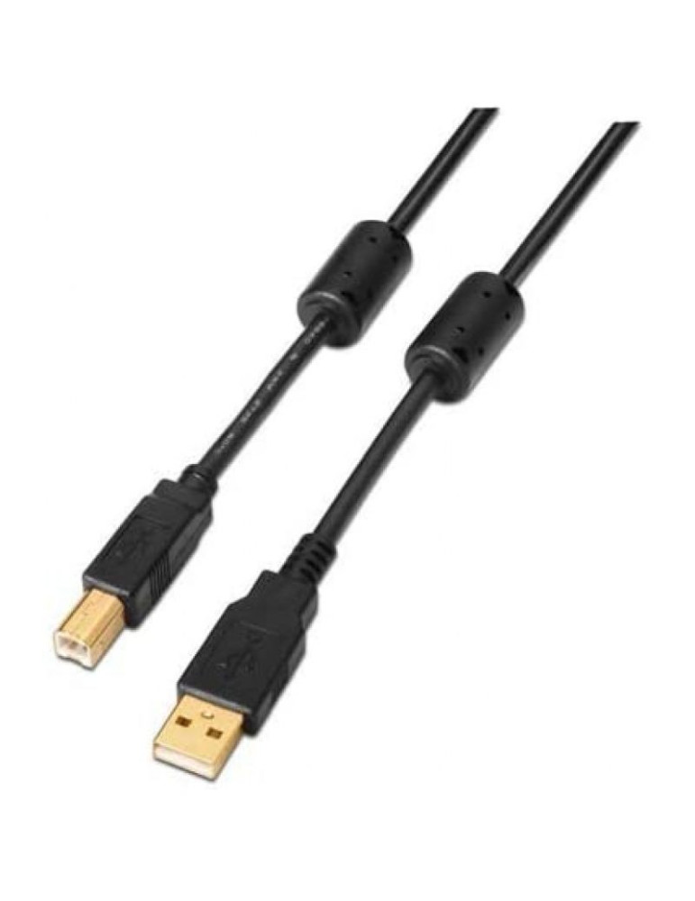 Cable USB 2.0 Impresora Nanocable 10.01.1203/ USB Tipo-B Macho - USB Macho/ 3m/ Negro