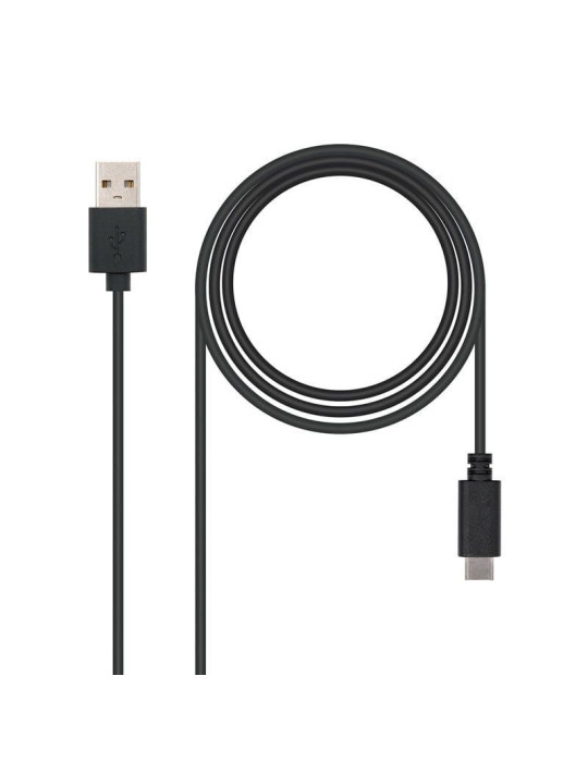 Cable USB 2.0 Nanocable 10.01.2101/ USB Tipo-C Macho - USB Macho/ 480Mbps/ 1m/ Negro