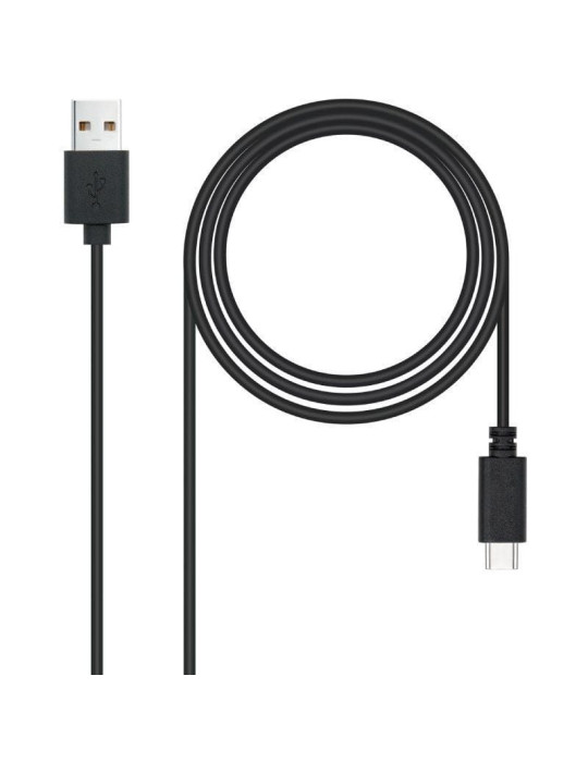 Cable USB 2.0 Nanocable 10.01.2103/ USB Macho - USB Tipo-C Macho/ 480Mbps/ 3m/ Negro