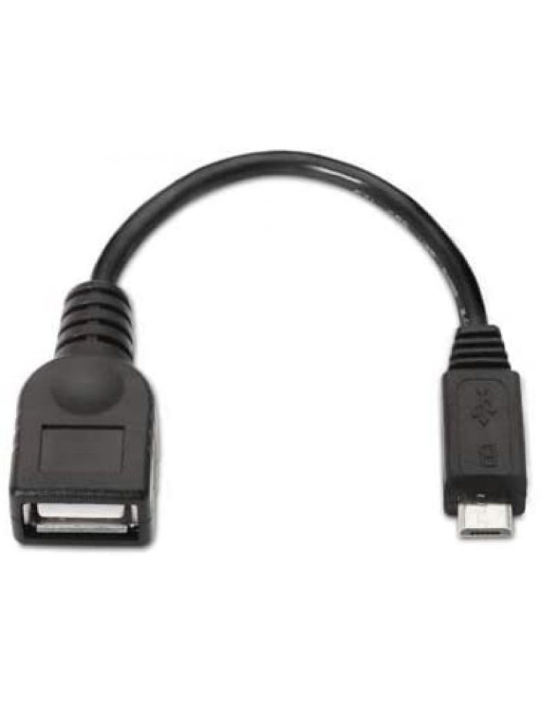 Cable USB 2.0 Nanocable 10.01.3500/ MicroUSB Macho - USB Hembra/ 15cm/ Negro