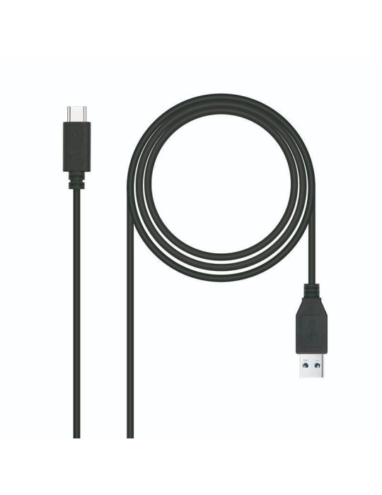 Cable USB 3.1 Tipo-C Nanocable 10.01.4001-L150/ USB Tipo-C Macho - USB Macho/ 10Gbps/ 1.5m/ Negro