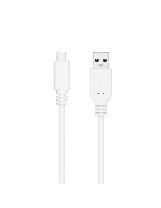 Cable USB 3.1 Tipo-C Nanocable 10.01.4001-W/ USB Tipo-C Macho - USB Macho/ 10Gbps/ 1m/ Blanco