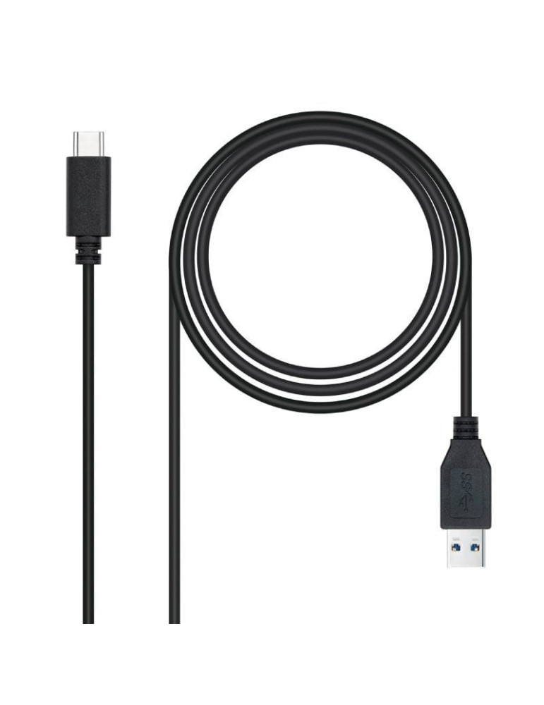 Cable USB 3.1 Tipo-C Nanocable 10.01.4002/ USB Tipo-C Macho - USB Macho/ 10Gbps/ 2m/ Negro