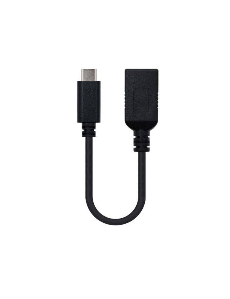 Cable USB 3.1 Nanocable 10.01.4201/ USB Tipo-C Macho - USB Hembra/ 15cm/ Negro