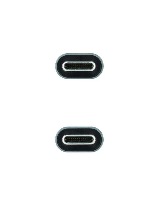 Cable USB 3.2 Tipo-C Nanocable 10.01.4303/ USB Tipo-C Macho - USB Tipo-C Macho/ 3m/ Gris y Negro