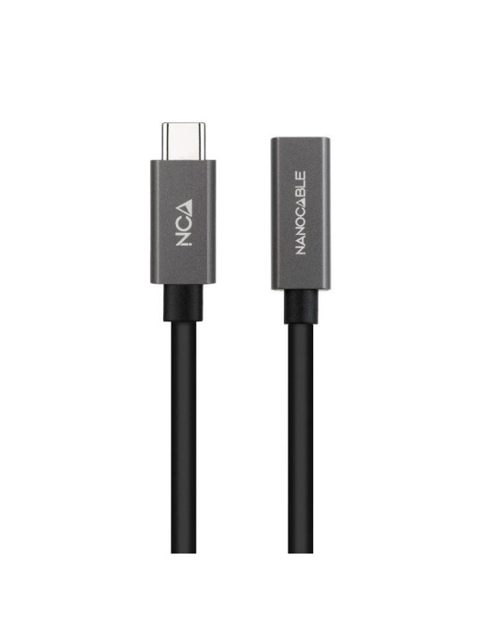 Cable Alargador USB 3.2 Nanocable 10.01.4401/ USB Tipo-C Macho - USB Tipo-C Hembra/ 1m/ Negro