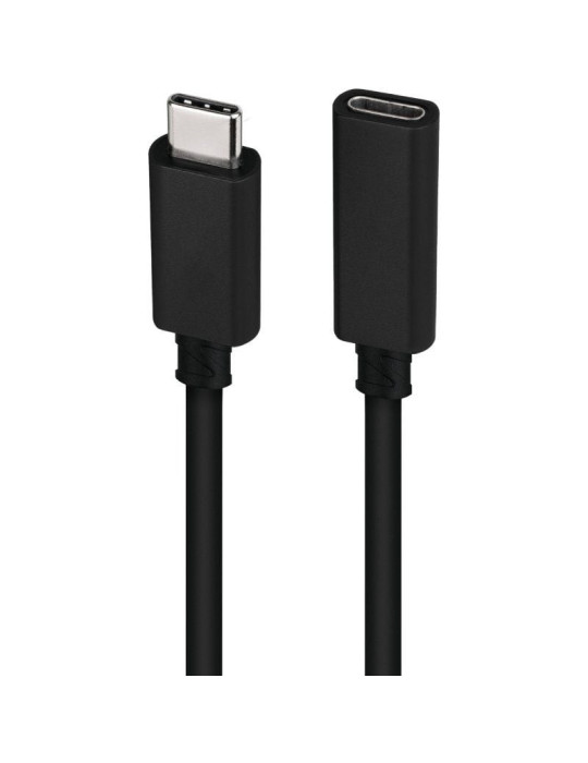 Cable Alargador USB Tipo-C 3.2 Nanocable 10.01.4501/ USB Tipo-C Macho - USB Tipo-C Hembra/ 1m/ Negro