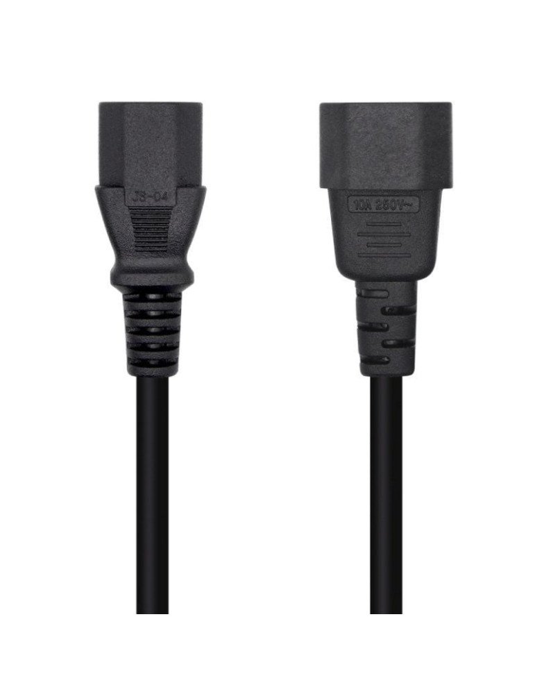 Cable Alargador de Alimentación CPU Aisens A132-0171/ IEC C13 Hembra - IEC C14 Macho/ Hasta 1500W/ 1.5m/ Negro
