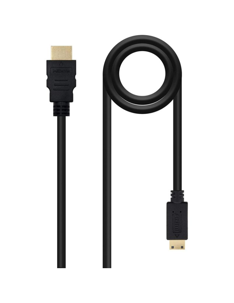 Cable HDMI Nanocable 10.15.0902/ HDMI Macho - Mini HDMI Macho/ 1.8m/ Negro