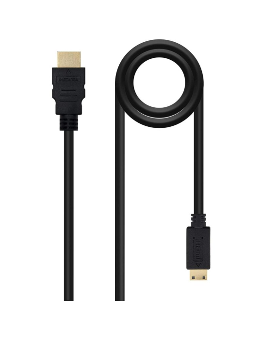 Cable HDMI Nanocable 10.15.0902/ HDMI Macho - Mini HDMI Macho/ 1.8m/ Negro