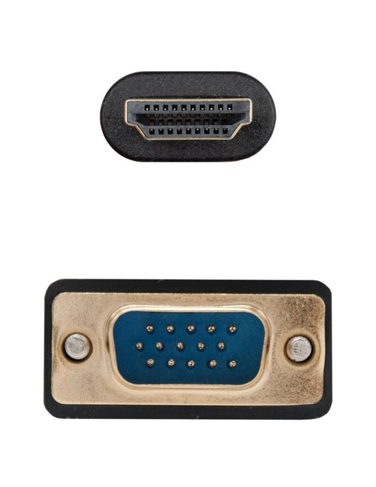 Cable Conversor Nanocable 10.15.4602/ VGA Macho - HDMI 8K Macho/ 1.8m/ Negro