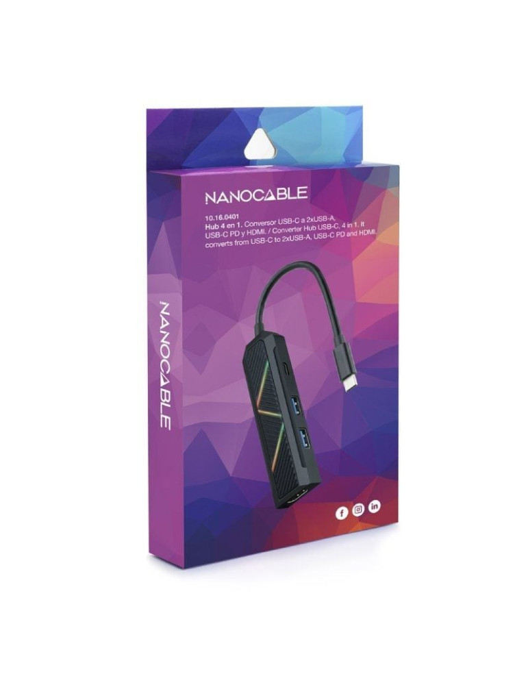Docking USB Tipo-C Nanocable 10.16.0401/ 2xUSB/ 1xUSB Tipo-C PD/ 1xHDMI 4K