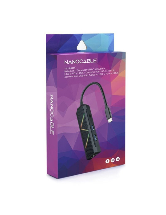 Docking USB Tipo-C Nanocable 10.16.0401/ 2xUSB/ 1xUSB Tipo-C PD/ 1xHDMI 4K