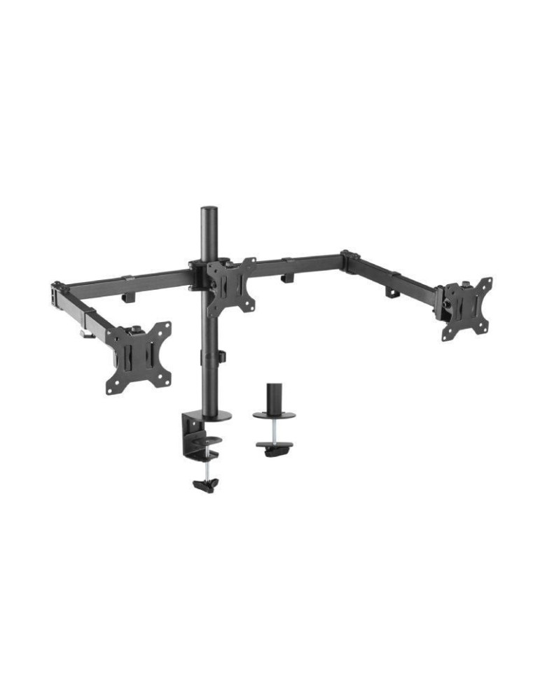 Soporte de Mesa para 3 Monitores Aisens DT27TSR-061/ Giratorio/ Inclinable/ hasta 7kg