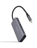 Hub USB Tipo-C Nanocable 10.16.4504/ 4xUSB Tipo-C/ Gris
