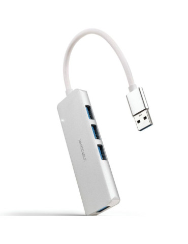 Hub USB 3.0 Nanocable 10.16.4602/ 4xUSB/ Gris
