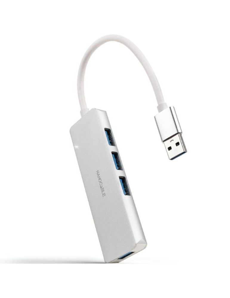 Hub USB 3.0 Nanocable 10.16.4602/ 4xUSB/ Gris