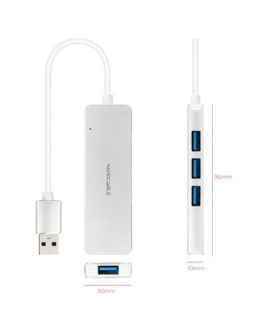 Hub USB 3.0 Nanocable 10.16.4602/ 4xUSB/ Gris 2