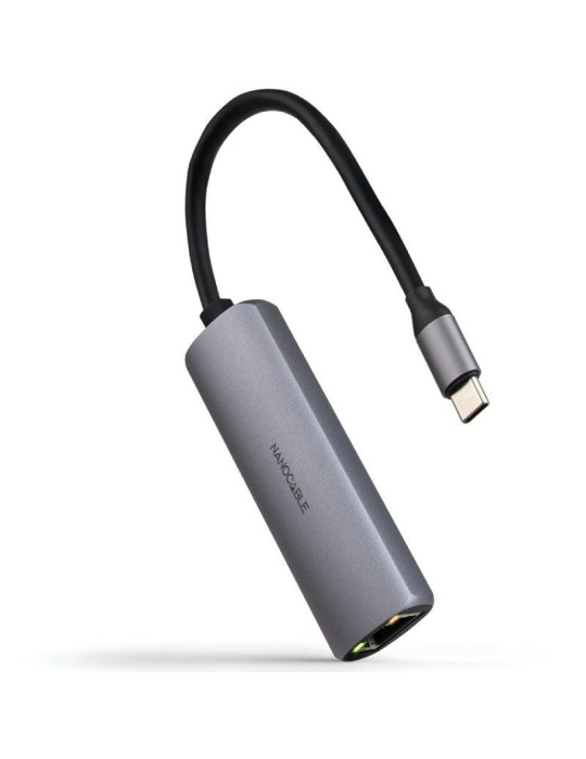 Hub USB Tipo-C 3.1 Nanocable 10.16.4603/ 1xUSB Tipo-C PD/ 1xRJ45/ Gris