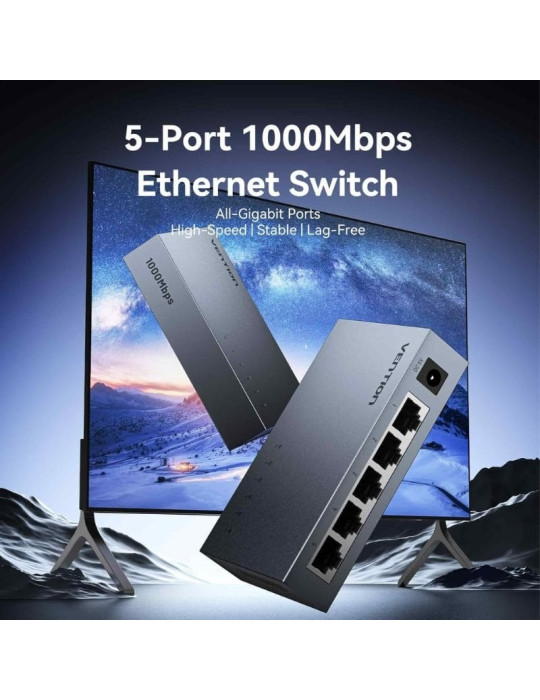 Switch Vention ITDH0-EU 5 Puertos/ RJ-45 10/100/1000