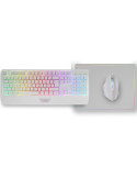 Pack Gaming Mars Gaming MCP124/ Teclado H-MECH  + Ratón Óptico + Alfombrilla/ Blanco