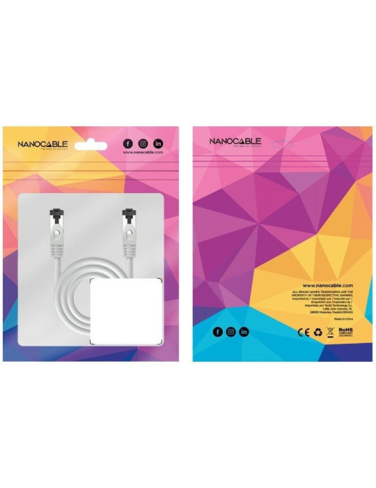 Cable de Red RJ45 SSTP Nanocable 10.20.2001 Cat.8.1/ 1m/ Gris