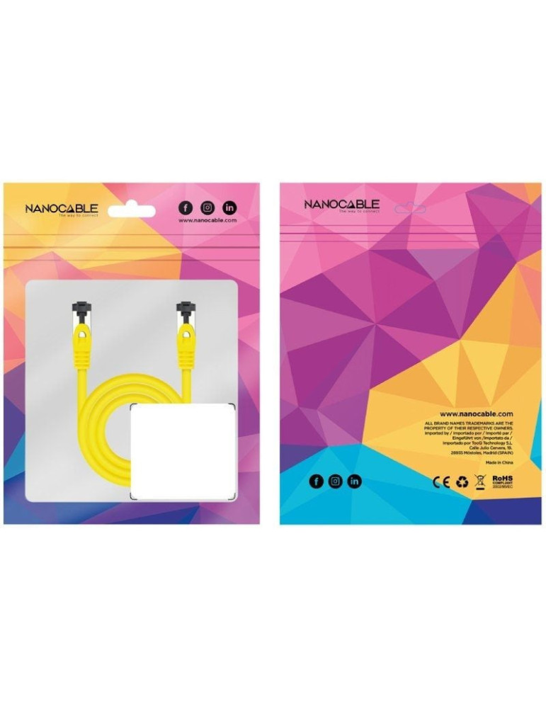 Cable de Red RJ45 SSTP Nanocable 10.20.2001-Y Cat.8.1/ 1m/ Amarillo