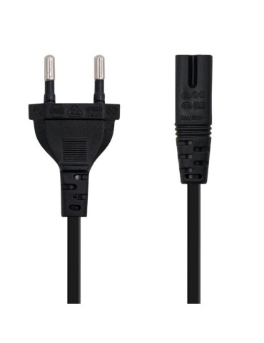 Cable Alimentación Forma 8 Nanocable 10.22.0402/ CEE7/16 Macho - C7 Hembra/ 1.5m/ Negro 2