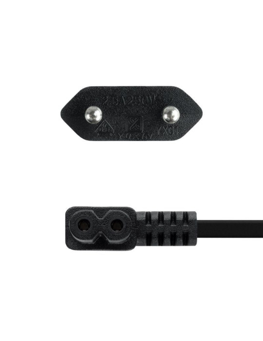 Cable Alimentación Acodado Nanocable 10.22.0503/ CEE7/16 Macho - C7 Hembra/ 3m/ Negro