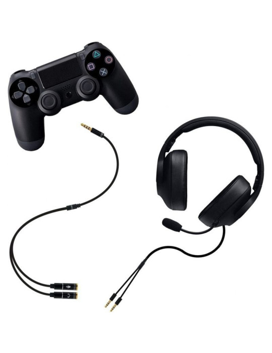 Cable Estéreo Nanocable 10.24.1202/ Jack 3.5 Macho - 2x Jack 3.5 Hembra/ 30cm/ Negro