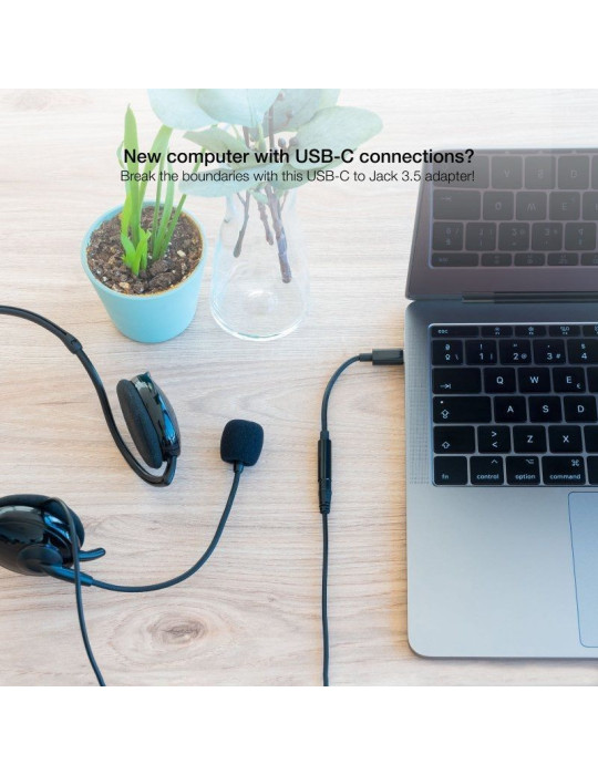 Conversor USB Tipo-C Nanocable 10.24.1205/ USB Tipo-C Macho - Jack 3.5 Hembra