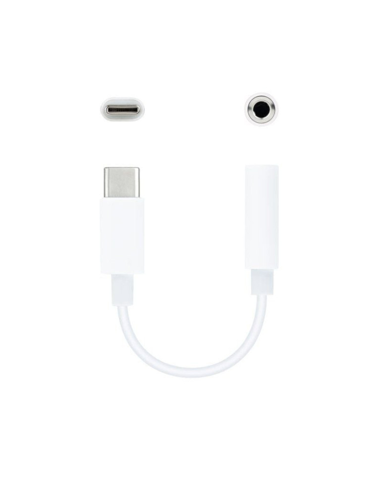 Conversor USB Tipo-C Nanocable 10.24.1205-W/ USB Tipo-C Macho - Jack 3.5 Hembra