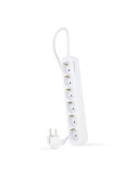 Regleta Nanocable 10.37.0006-NS/ 6 Tomas de Corriente/ Cable 1.4m/ Blanca