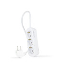 Regleta Nanocable 10.38.0003-NS/ 3 Tomas de Corriente/ Cable 1.4m/ Blanca