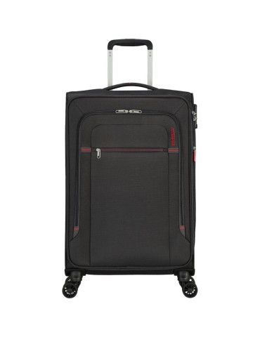 Maleta Mediana American Tourister Crosstrack Spinner Expansible 67cm/ 67.5x42x27.5cm/ 4 Ruedas/ Gris y Rojo