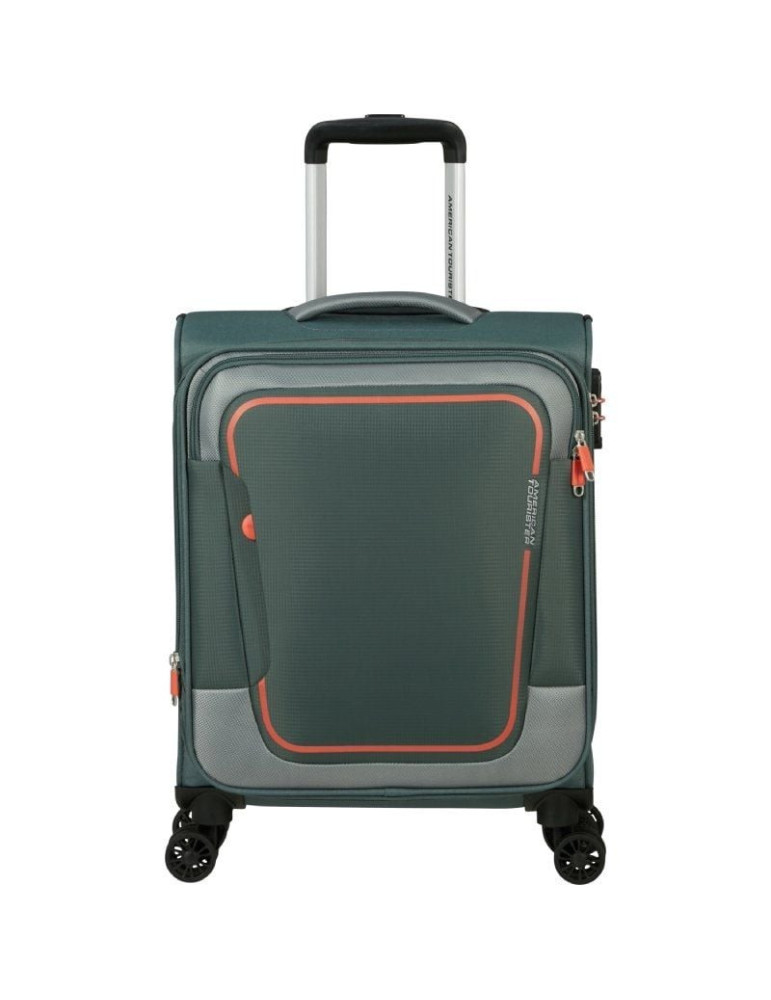 Maleta de Cabina American Tourister Pulsonic Spinner 55cm/ 55x40x23cm/ 4 Ruedas/ Verde Bosque Oscuro