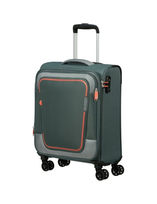 Maleta de Cabina American Tourister Pulsonic Spinner 55cm/ 55x40x23cm/ 4 Ruedas/ Verde Bosque Oscuro