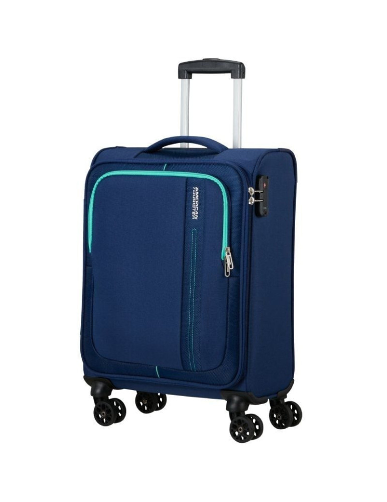 Maleta de Cabina American Tourister Sea Seeker Spinner 55cm/ 55x40x20cm/ 4 Ruedas/ Marino Combate